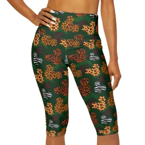 Animal Print Athletic Capri Leggings