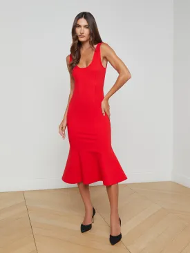 Bisous Flared Midi Dress