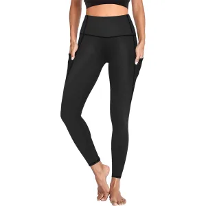 Black Women's Athletic Leggings With Pockets