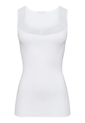 Cotton Delight Lace-Trim Cotton Tank Top | White 71837-101