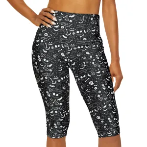 Disney Nightmare Before Christmas Everybody Scream Athletic Capri Leggings