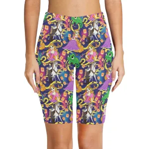 Disney Tangled Rapunzel At Last I See The Light Women's Athletic Workout Half Tights Leggings With Side Pockets