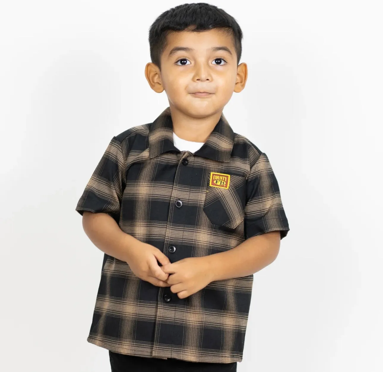 FB County Kids Short Sleeve Flannel Shirts