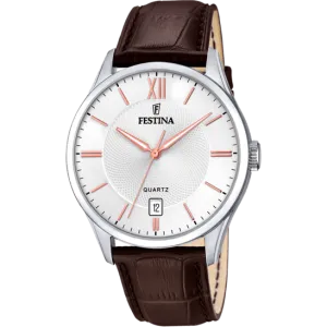 Festina Classics Leather Analog Mens Watch I Model F20426/4 Quartz Movement