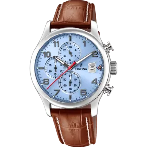 Festina Timeless Chronograph Leather Chronograph Mens Watch I Model F20375/5 Quartz Movement