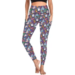 Muppets Chef Wine And Dine Race Women's Athletic Leggings Wth Pockets