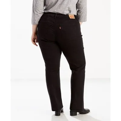 New - Levi's Women's Plus Size Mid-Rise Classic Straight Jeans - Soft Black 22