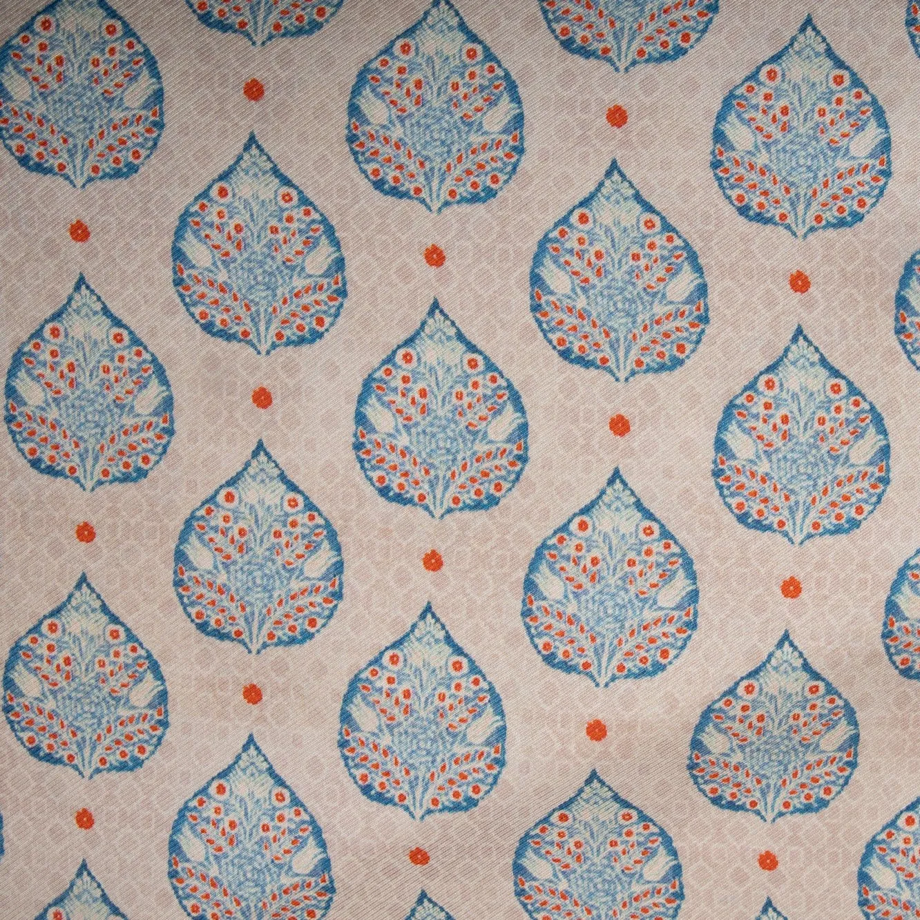 Peach Digital Print Pure Silk Fabric